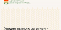 Увидел пьяного за рулем - сообщи в Госавтоинспекцию - Зерноградский район